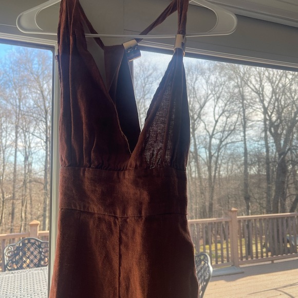 Zara Brown Backless Dress - Picture 2 of 8